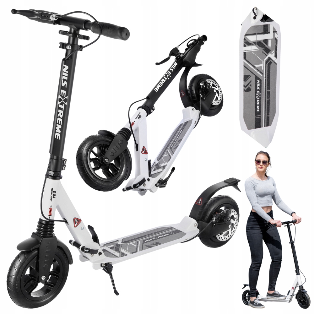 Klasická městská skládací koloběžka Velká nafukovací kola ABEC-9 200 mm Nils