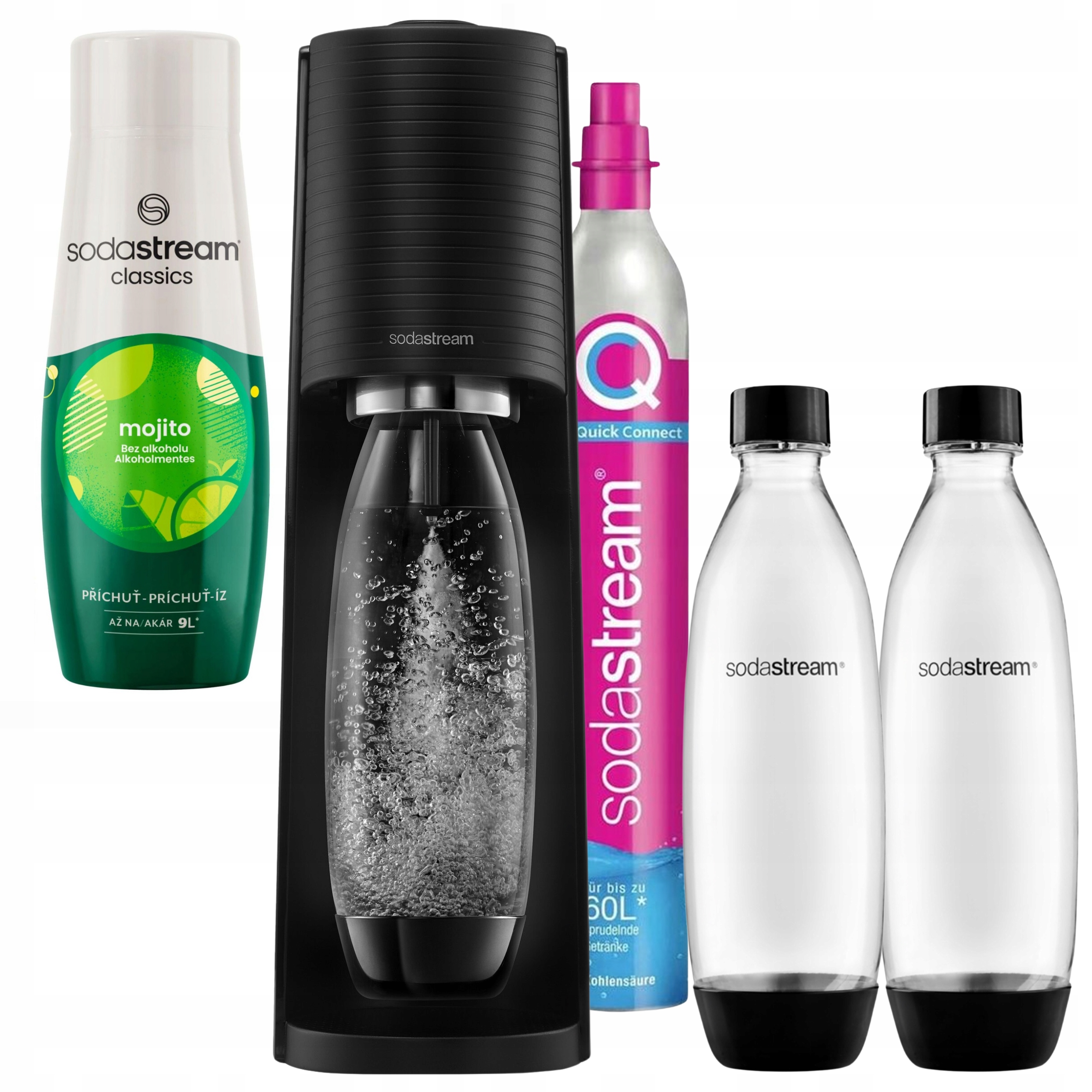 SodaStream Terra perlivá Výrobník sody 2 lahve 1l sirup Mojito