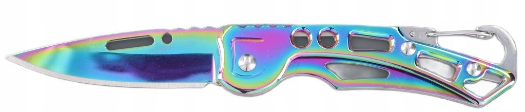 Nóż składany Rainbow 15cm scyzoryk z karabińczykiem