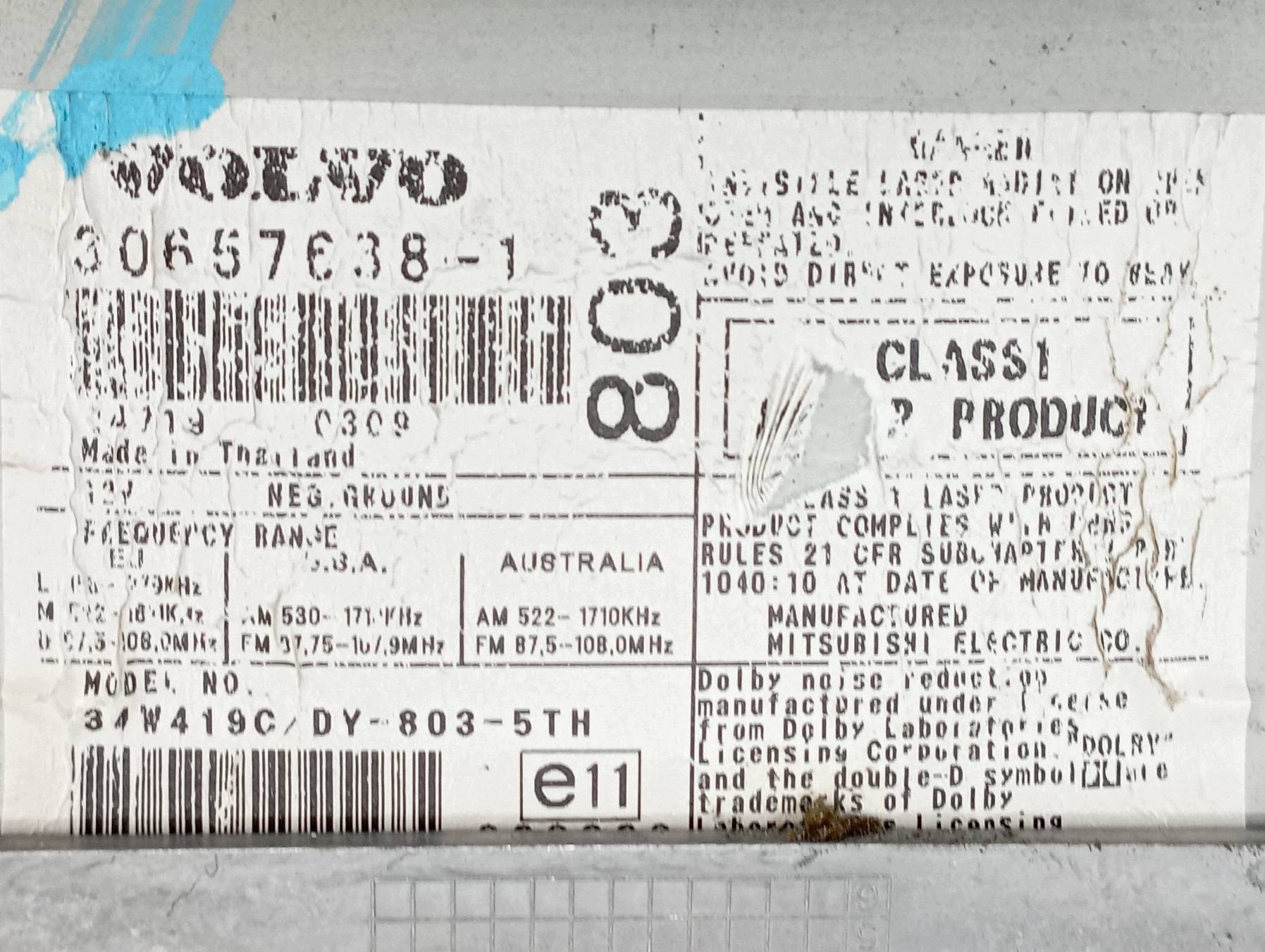 RADIO 30657638 Volvo S60 und (2000-2009)