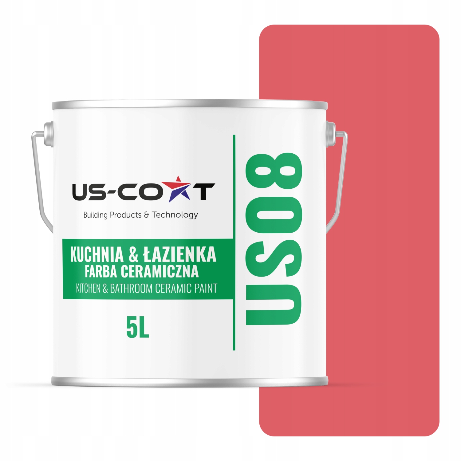 Keramická Farba Kuchyňa Kúpeľňa Červená H3525 Hlboká Matná 5 L Nástenná