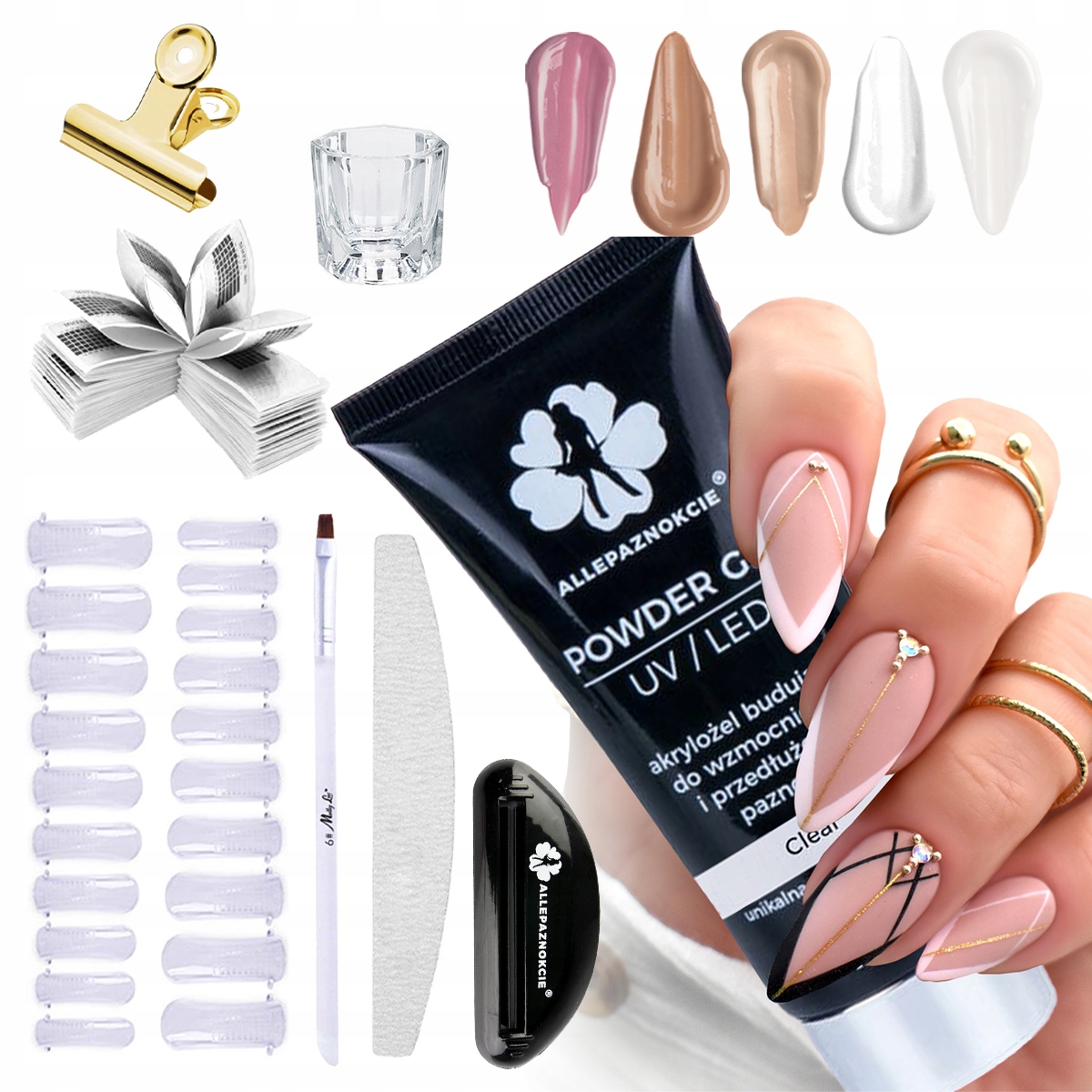 

Zestaw budujący Powder Gel akrylożel Clear 30 ml