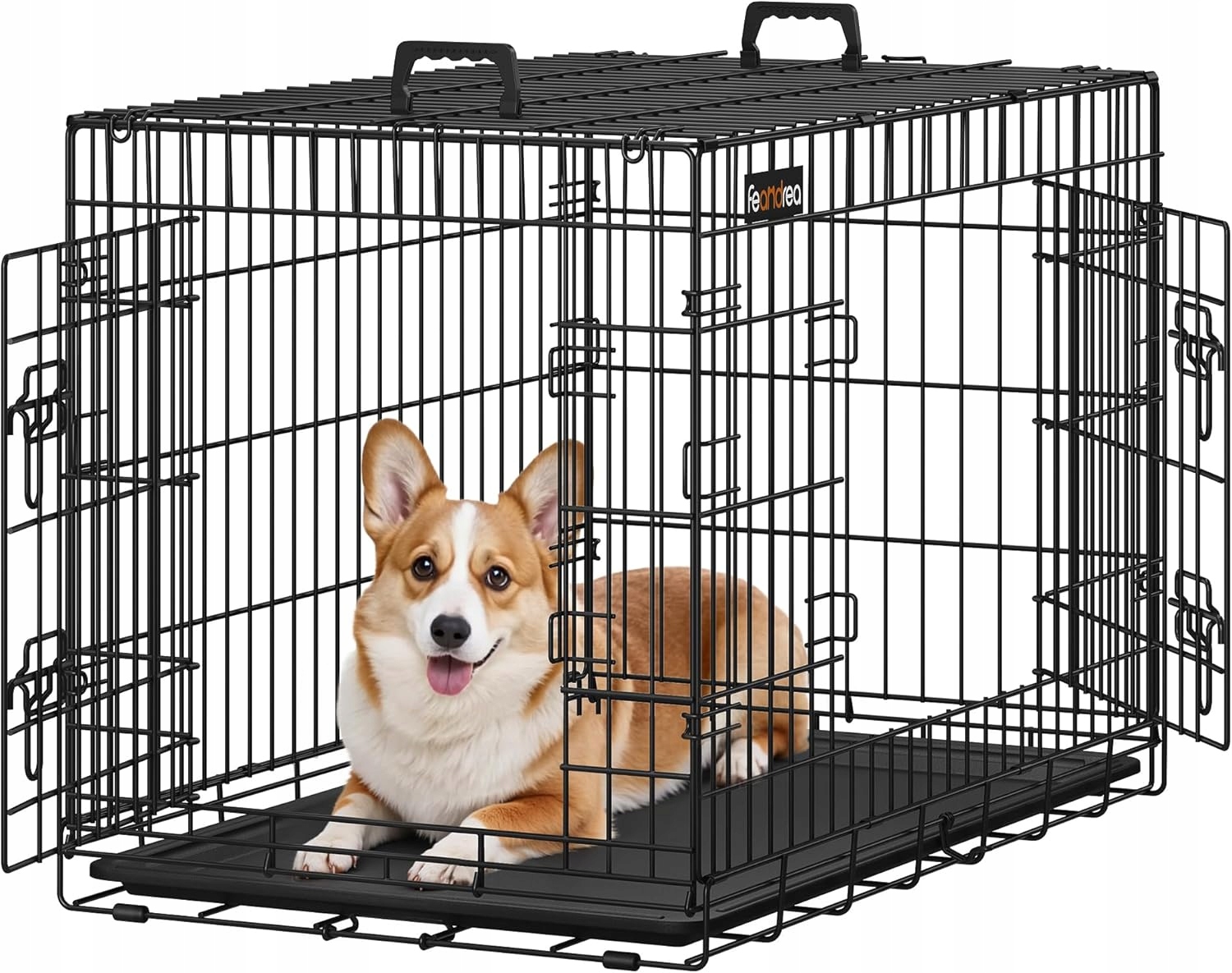 Klatka kanelowa metalowa transporter dla psa do 32 kg 92,5 x 57,5 x 64 cm