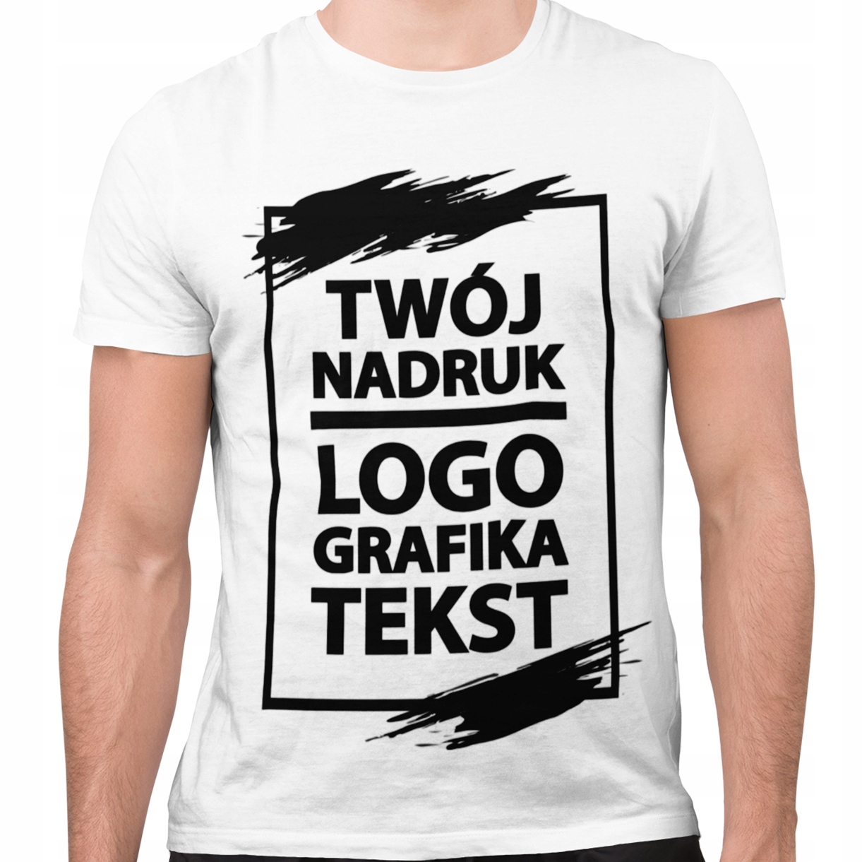 

Koszulka Z Własnym Nadrukiem Logo Napisem M
