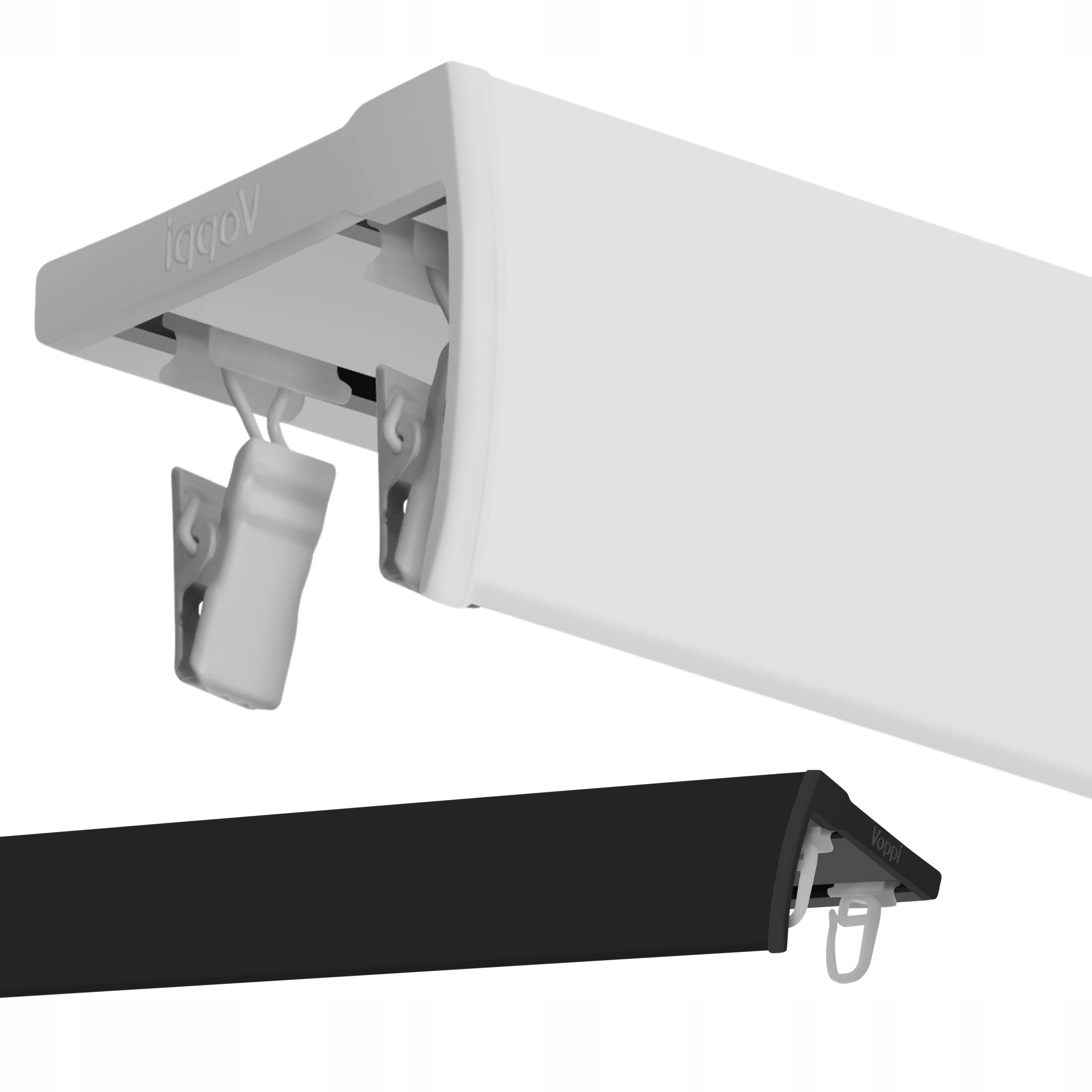 Garnýž Dvojitá 210 CM Stropní Lišta 2-KOLEJOVÁ S Mřížkou Voppi