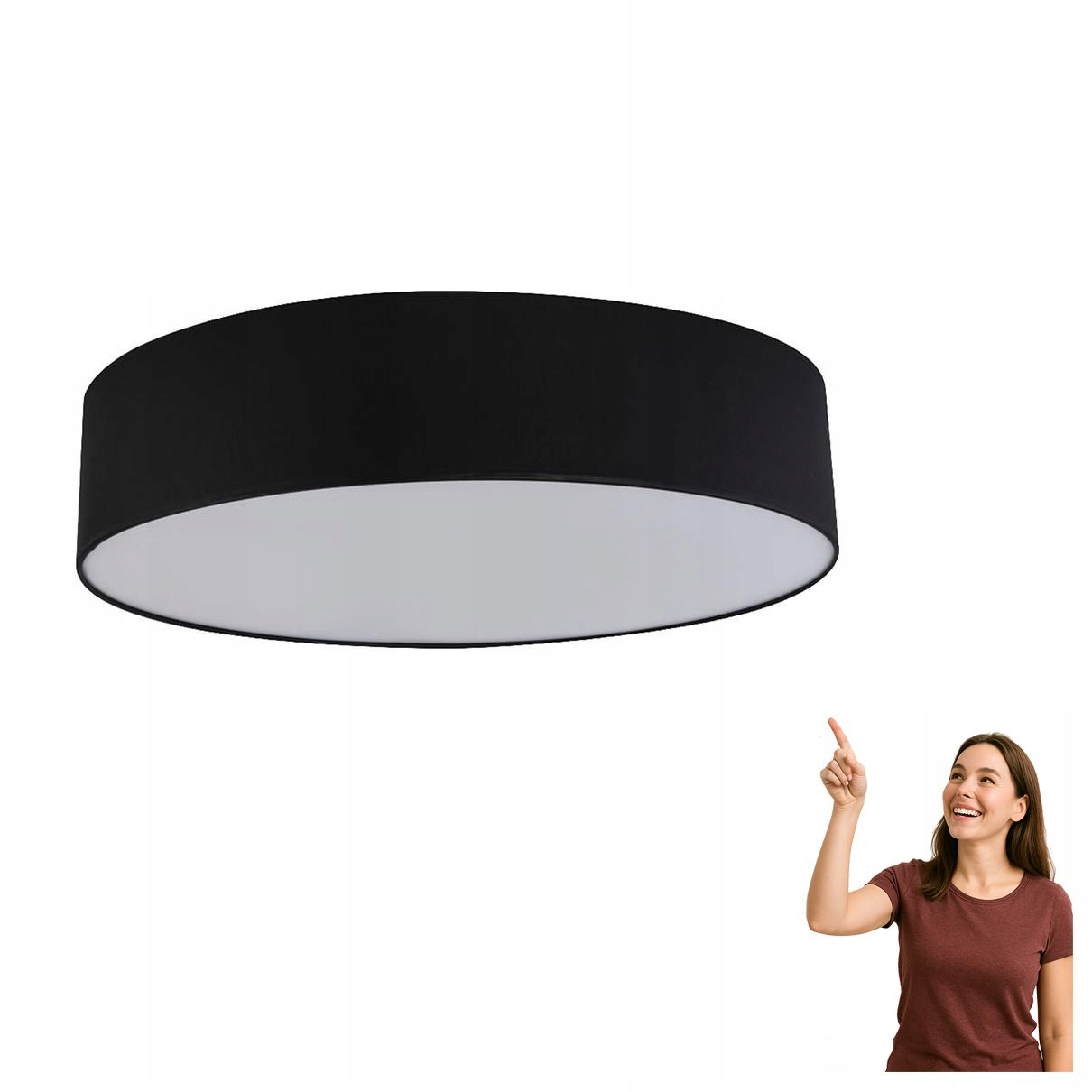 Stropná lampa Rondo Black 600 1587 Tk Lighting