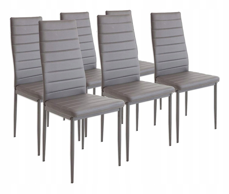 Krzesła tapicerowane Bergamo 6 sztuk Metalowe