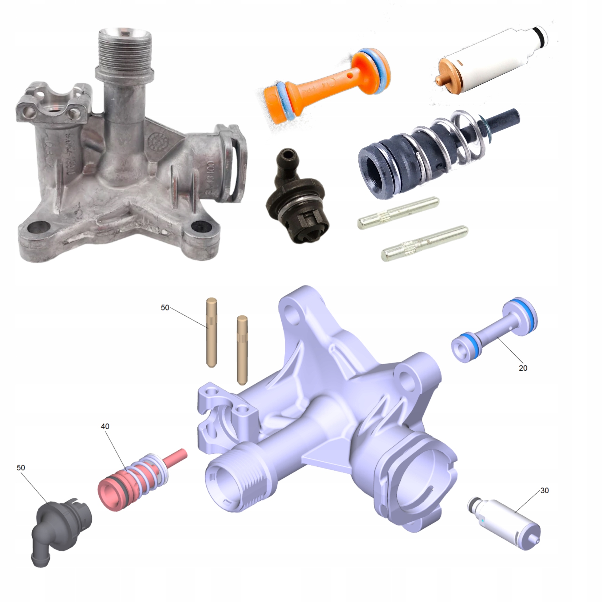Głowica pompa Karcher K5 Zaworek chemii Tłoczek ciśnieniowy Dysza Inżektor