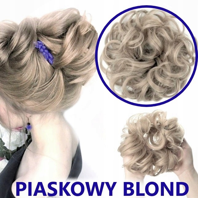 

Włosy jak naturalne kok na gumce gęsta Treska Pl