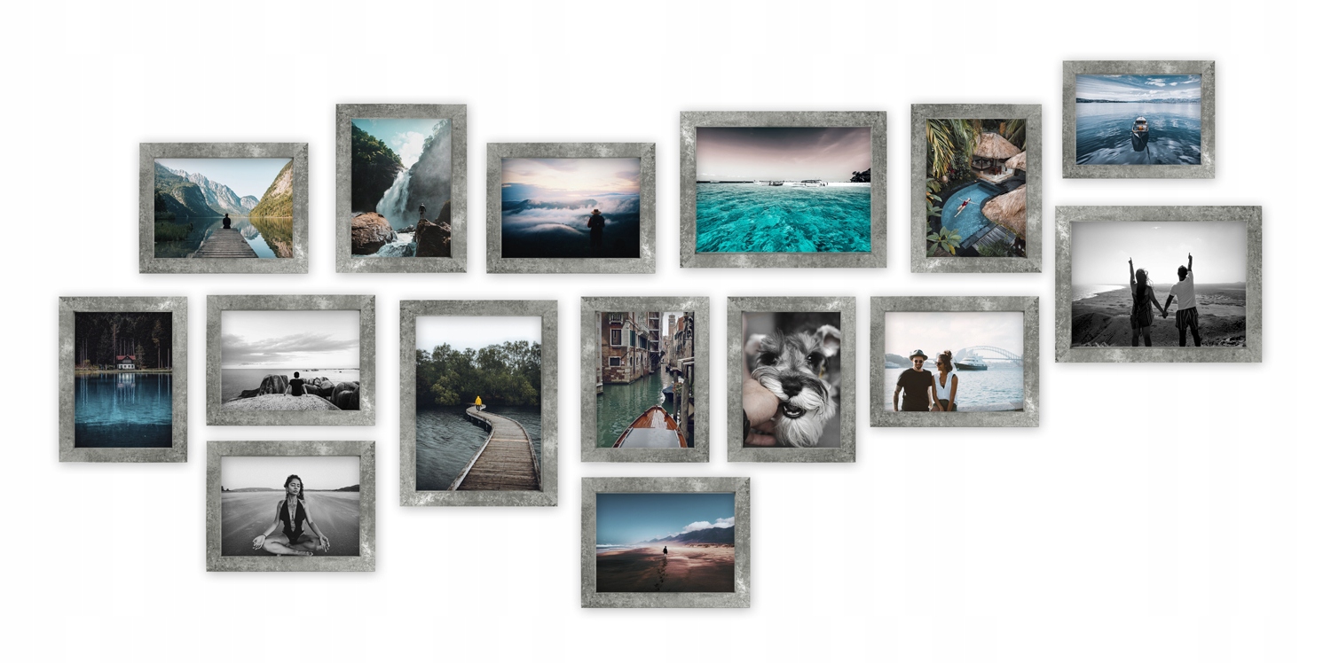 Multirama Budapešť – sada rámečků na fotografie, beton