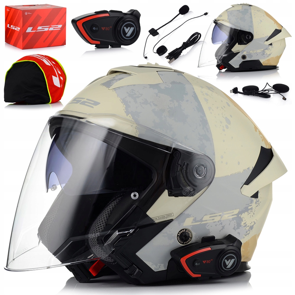 Otvorená Motocyklová Prilba LS2 OF618 Verso II Aqua Blenda Interkom