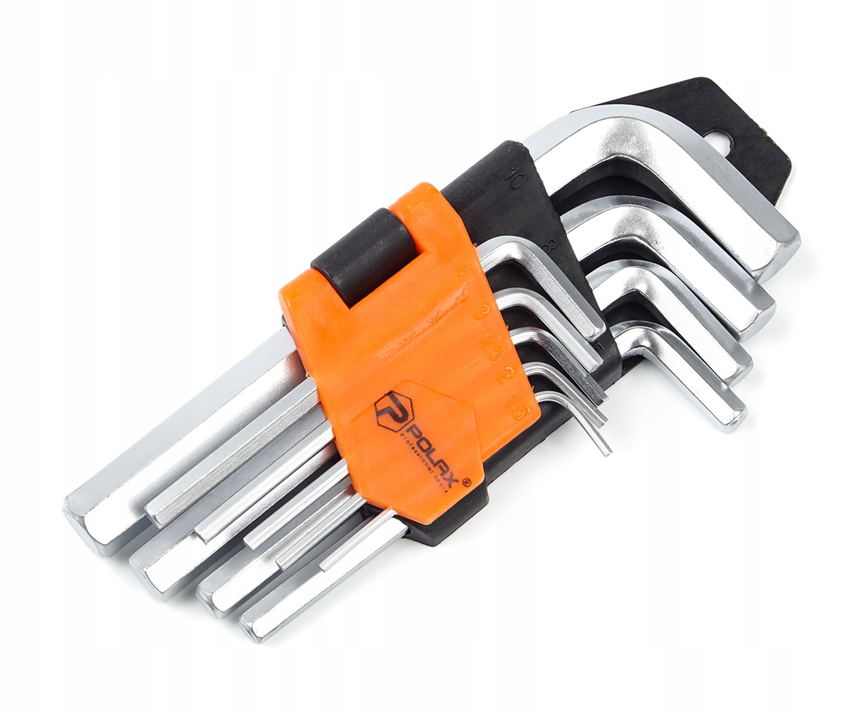 Zestaw kluczy imbusowych Hex 9szt. 1.5-10mm CrV Polax