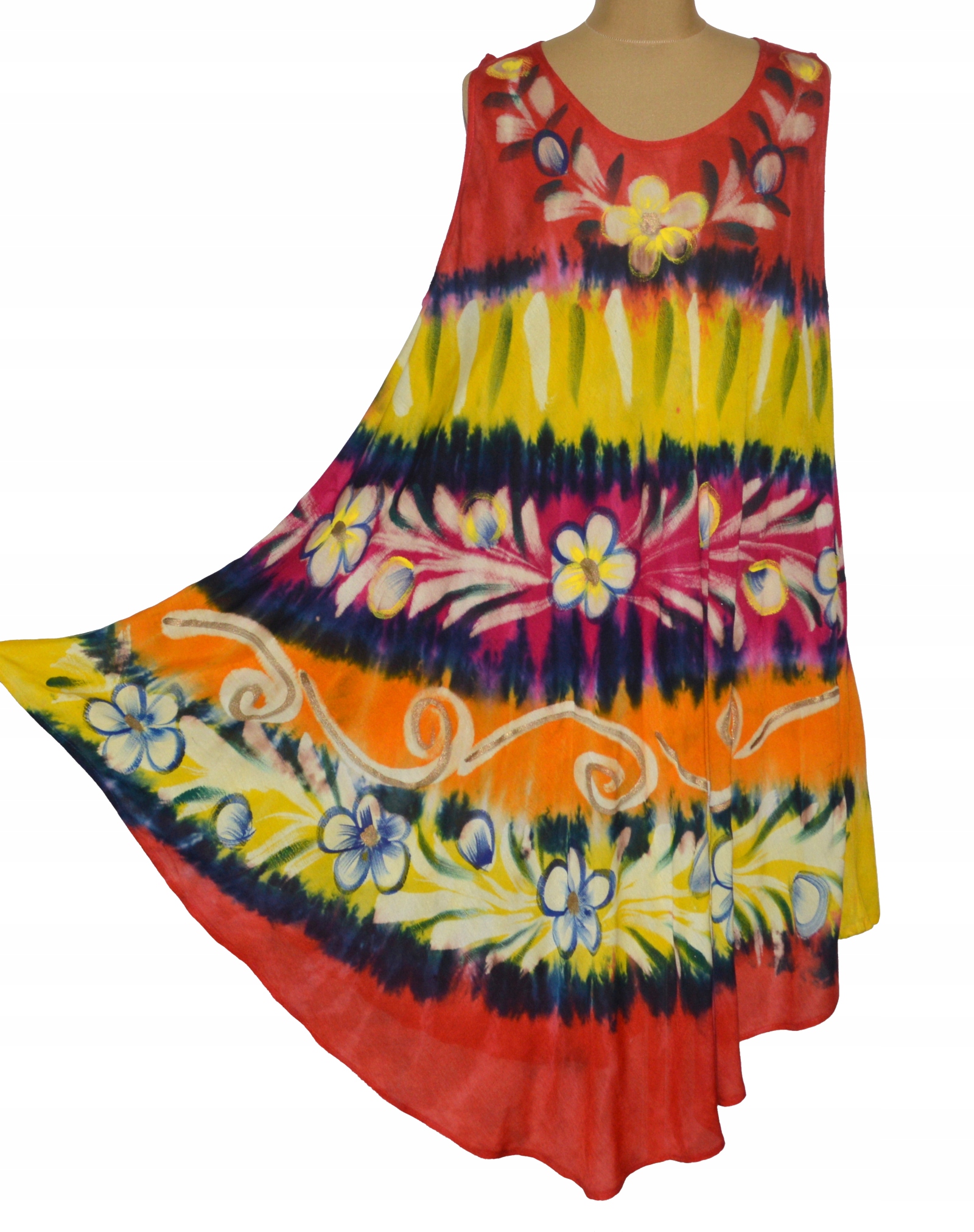 

Indyjska Sukienka na plażę lato wiskoza Batik 2XL