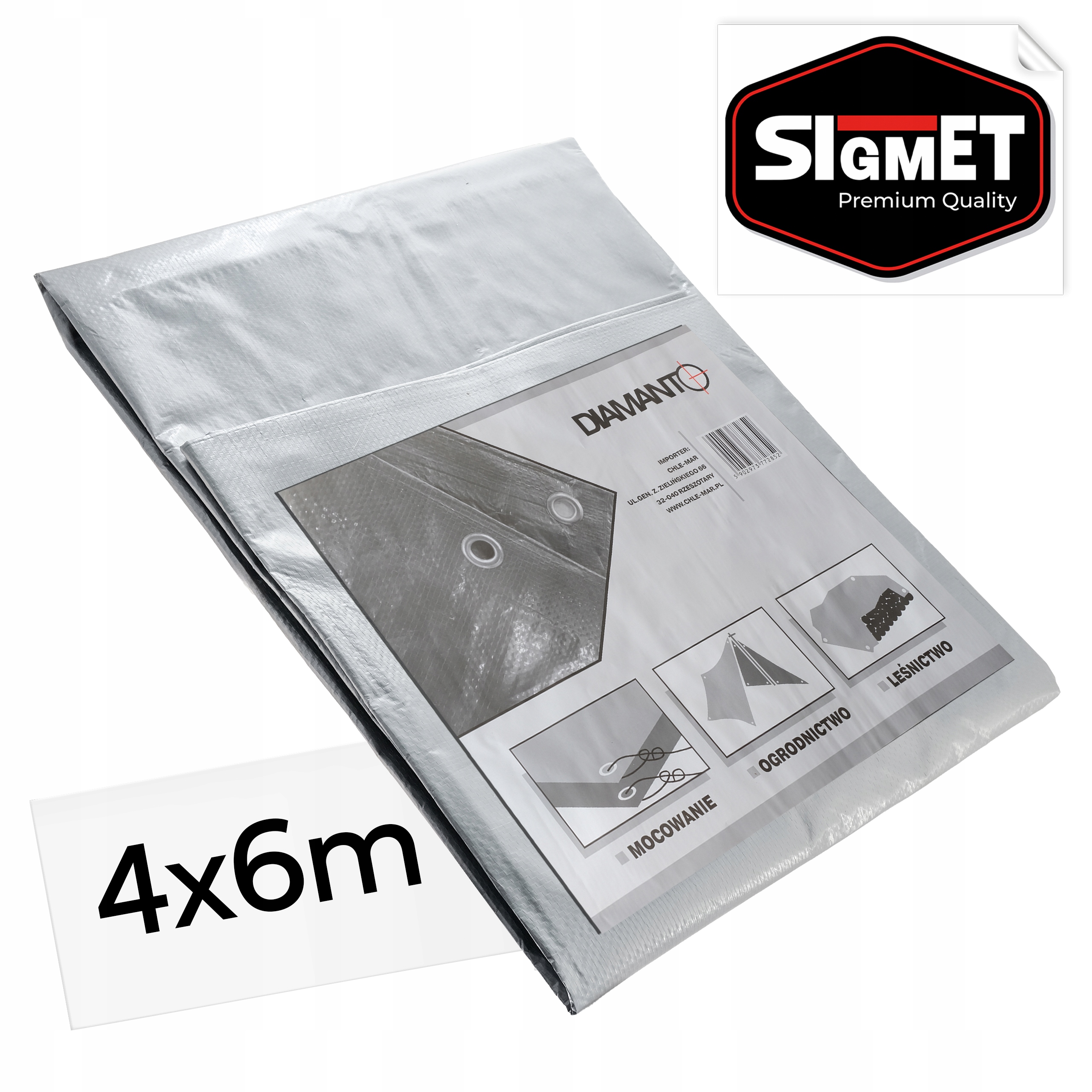 Plachta stříbrná 4x6 m Plachta Premium Silná Plachta Pevná