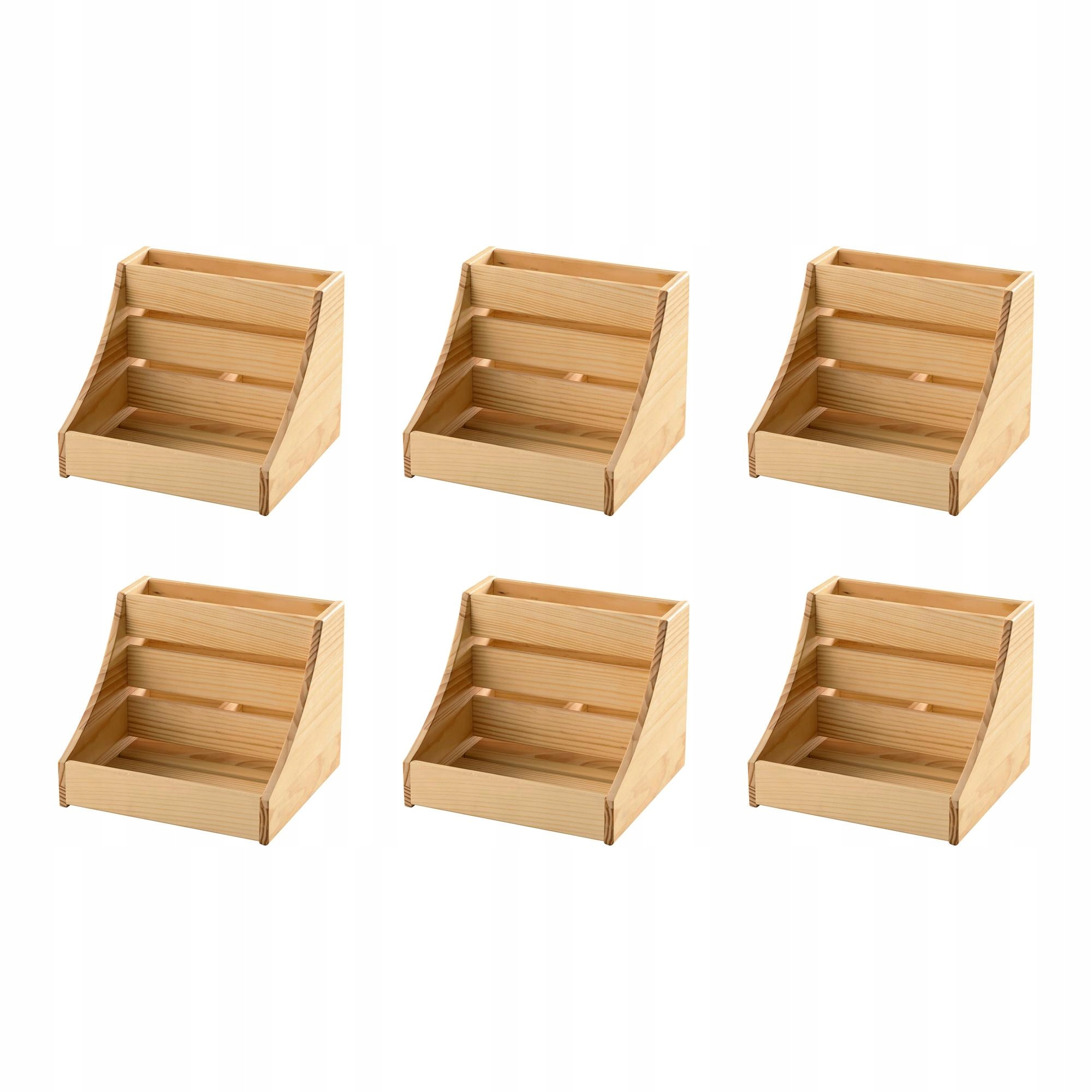 6 ks Dřevěný kuchyňský organizér 20x18x16 cm na pracovní desku