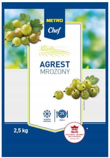 Metro Chef mražený angrešt 2,5 kg ovoce na dezerty