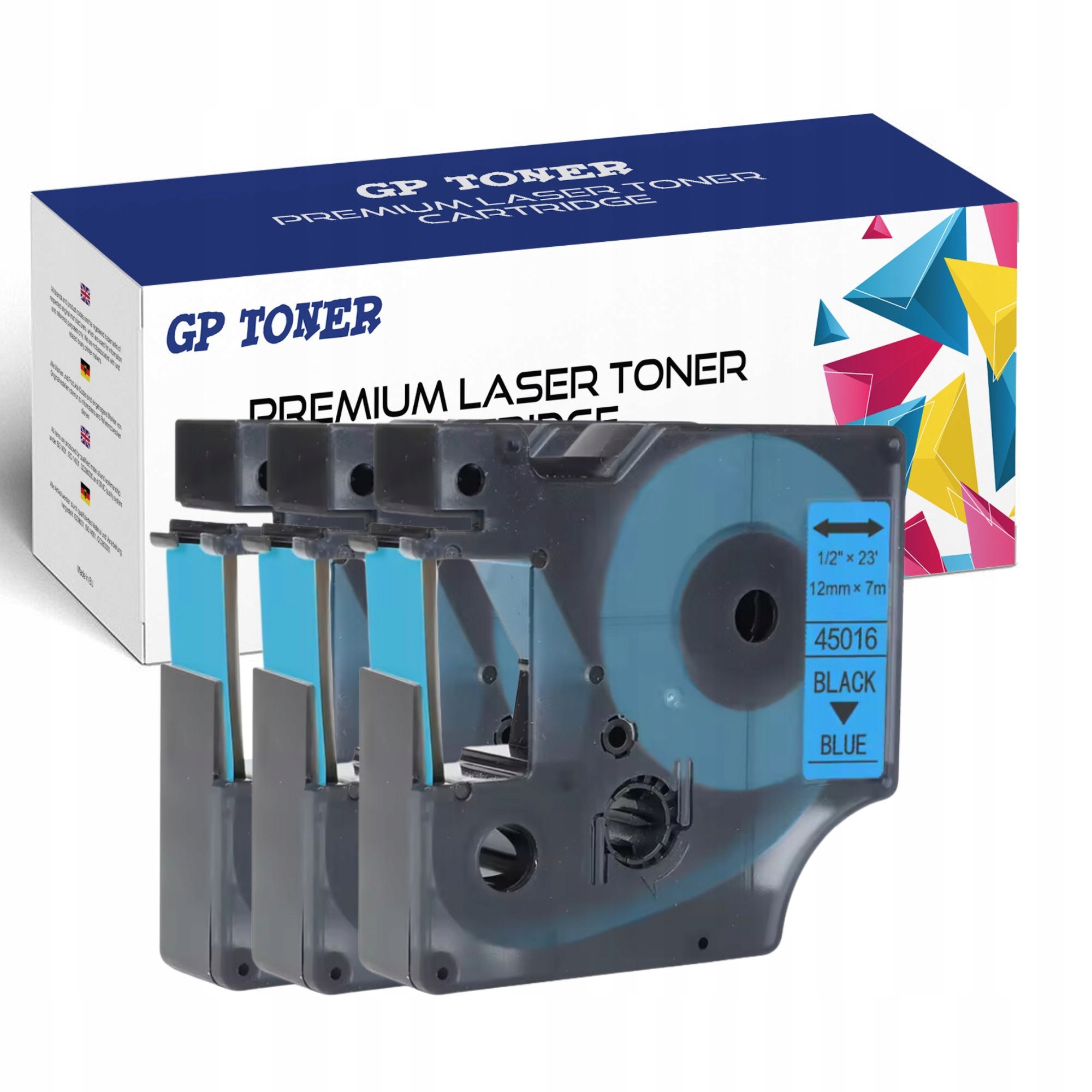 3x páska pro Dymo D1 12 mm 7 m Modročerná 45016 Odolná a spolehlivá