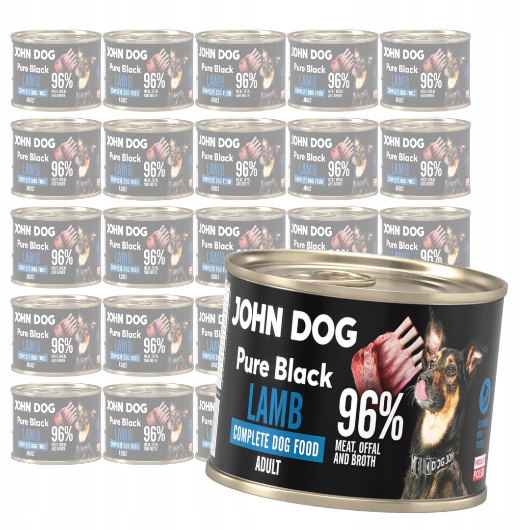 John Dog Pure Black Lamb Adult 24x200g Vlhké Krmivo pro psy s jehněčím masem