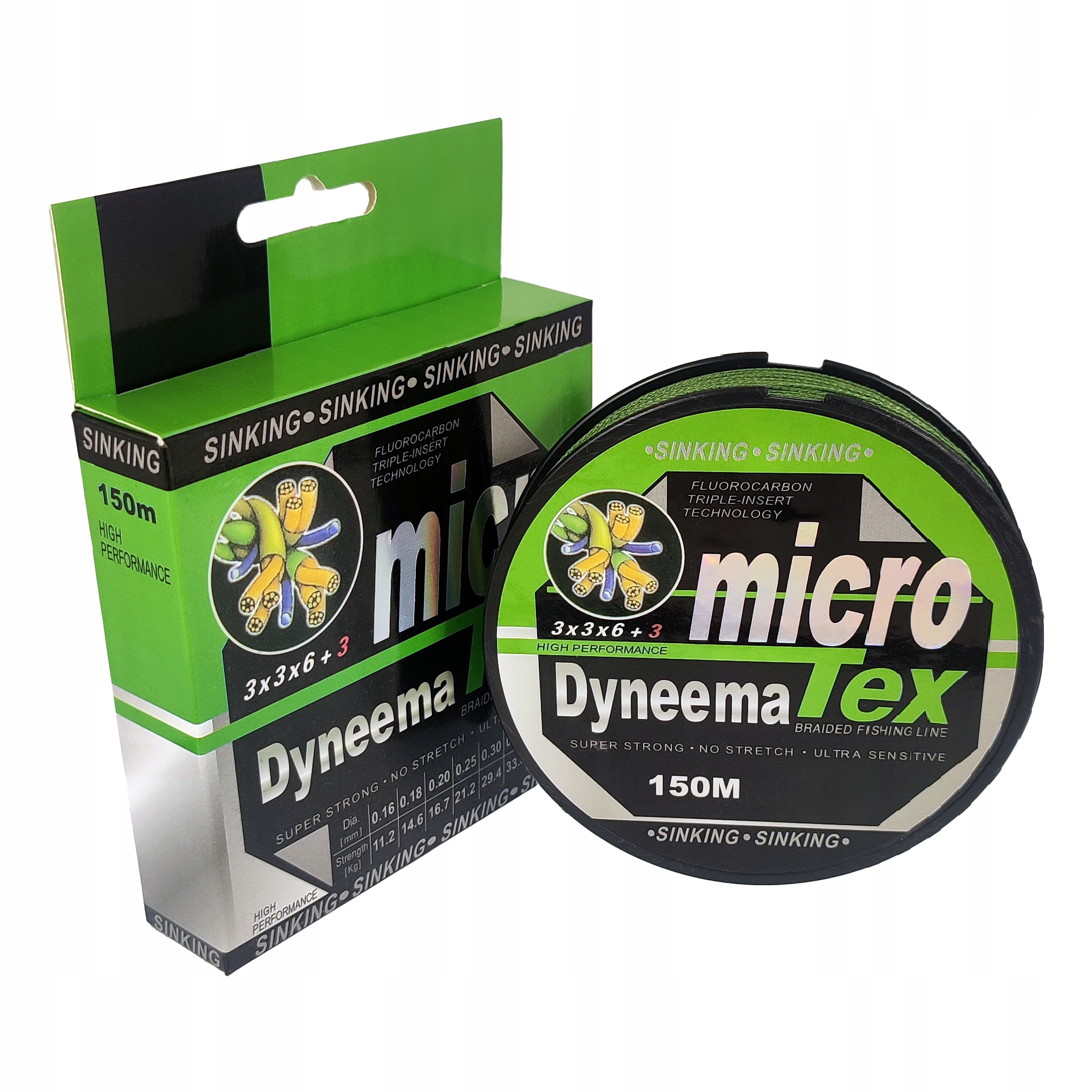 Plecionka wędkarska Dyneema Micro Tex 4-splotowa 150m 0,10mm 8kg