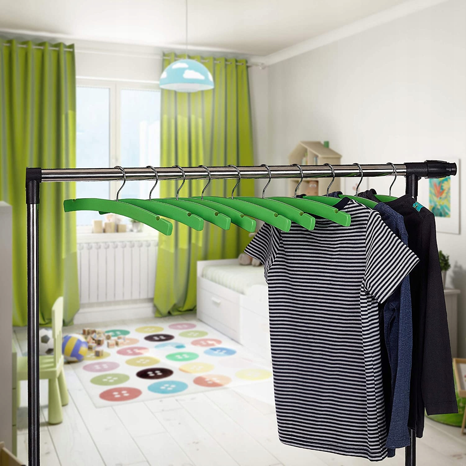 10xDREWNIANE WIESZAKI ODZIEŻOWE DZIECIĘCE KOLOROWE