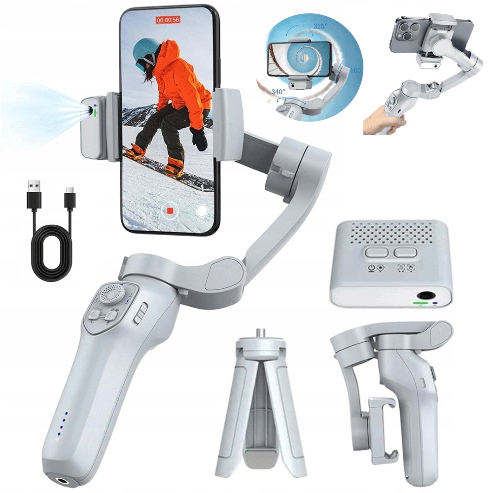 Stabilizátor Gimbal 340° Přenosné Otáčení Pro Ios Android Nahrávání Videa