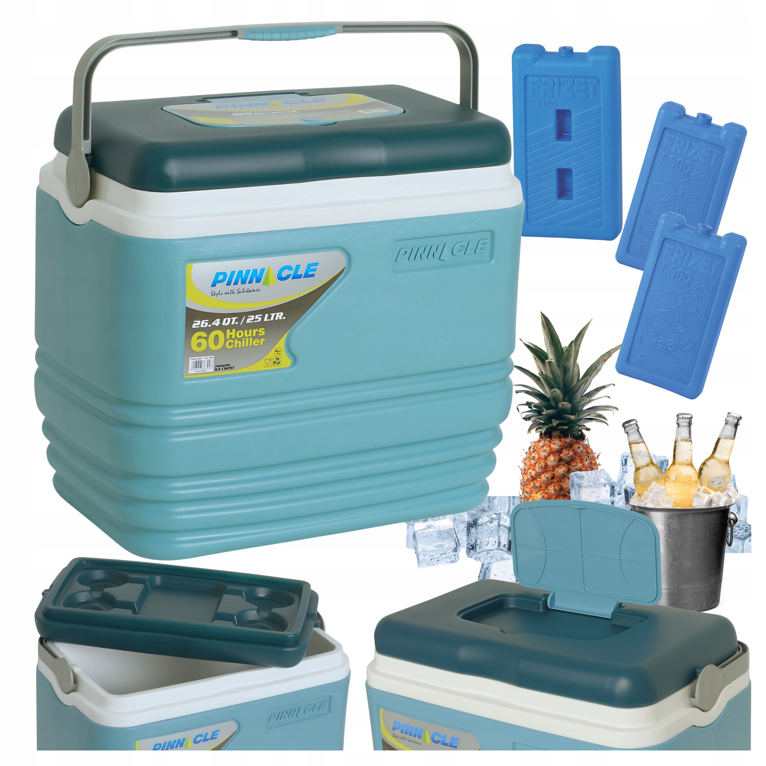 Turistická lednička s rukojetí Pinnacle TPX7006 25L 3 chladicí vložky