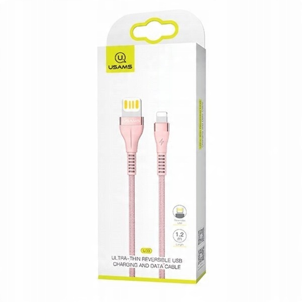 

Kabel pleciony lightning 1,2m 2A różowy