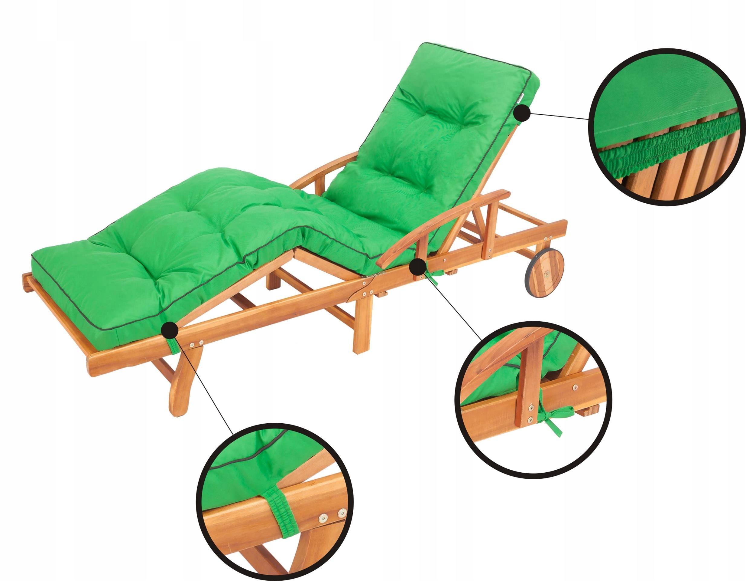 Skládací polštář na dlouhé Zahradní a plážové lehátko s opěradlem o rozměrech 201 x 55 cm