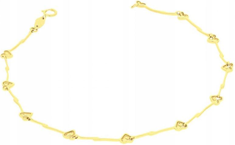 Zlatý náramek 585 s srdíčky 2,37 g srdíčka pro ženy s jedinečným vzorem 14kt