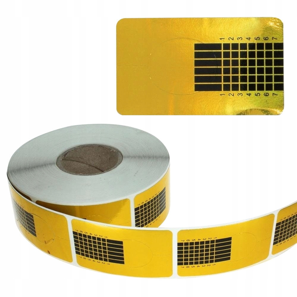 FORMY DO PAZNOKCI szablony do przedłużania paznokci wąskie złote 500 sztuk EAN (GTIN) 5903818001601