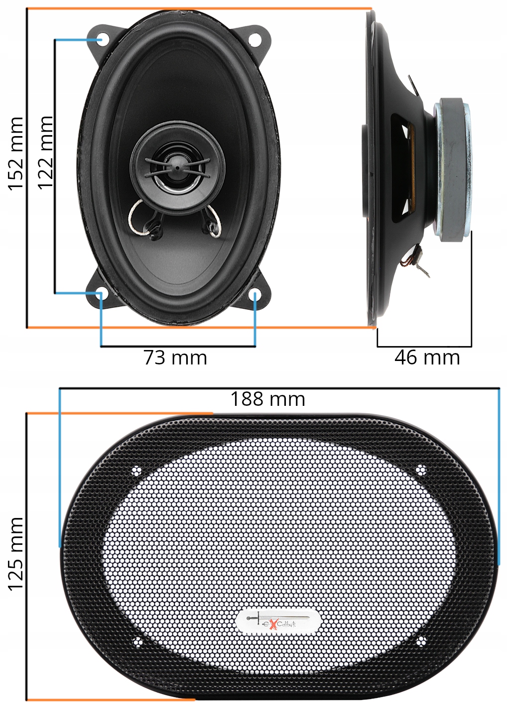 MOCNE GŁOŚNIKI SAMOCHODOWE 4x6" ELIPSY DO SEAT CORDOBA VARIO TOLEDO Stan opakowania oryginalne