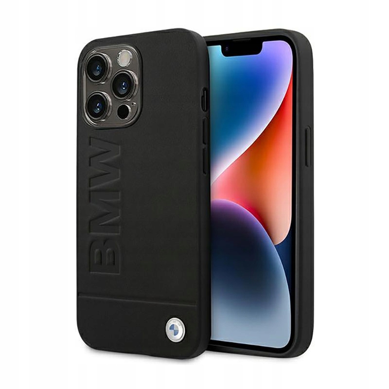 Etui Bmw Leather Stamp na iPhone 14 Pro Max czarne Bmw