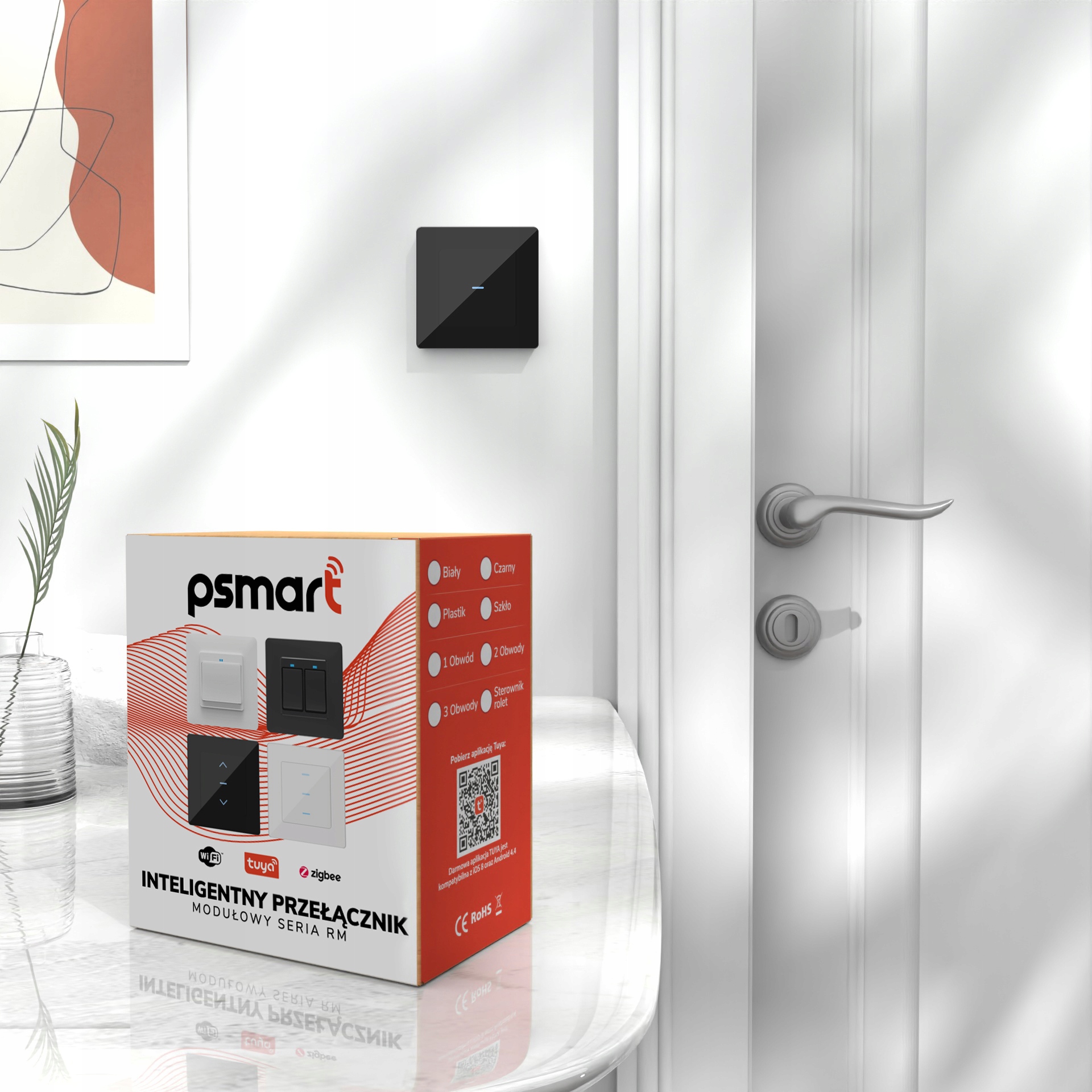 PSMART Inteligentny Przełącznik do światła 1 obwód szkło C RM ZigBee TUYA Marka inny