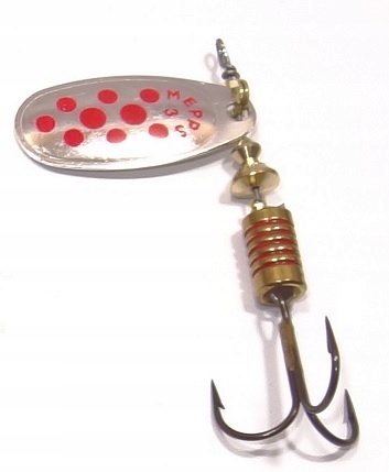 Błystka Mepps Comet Decoree 3 srebrna czerwone kropki