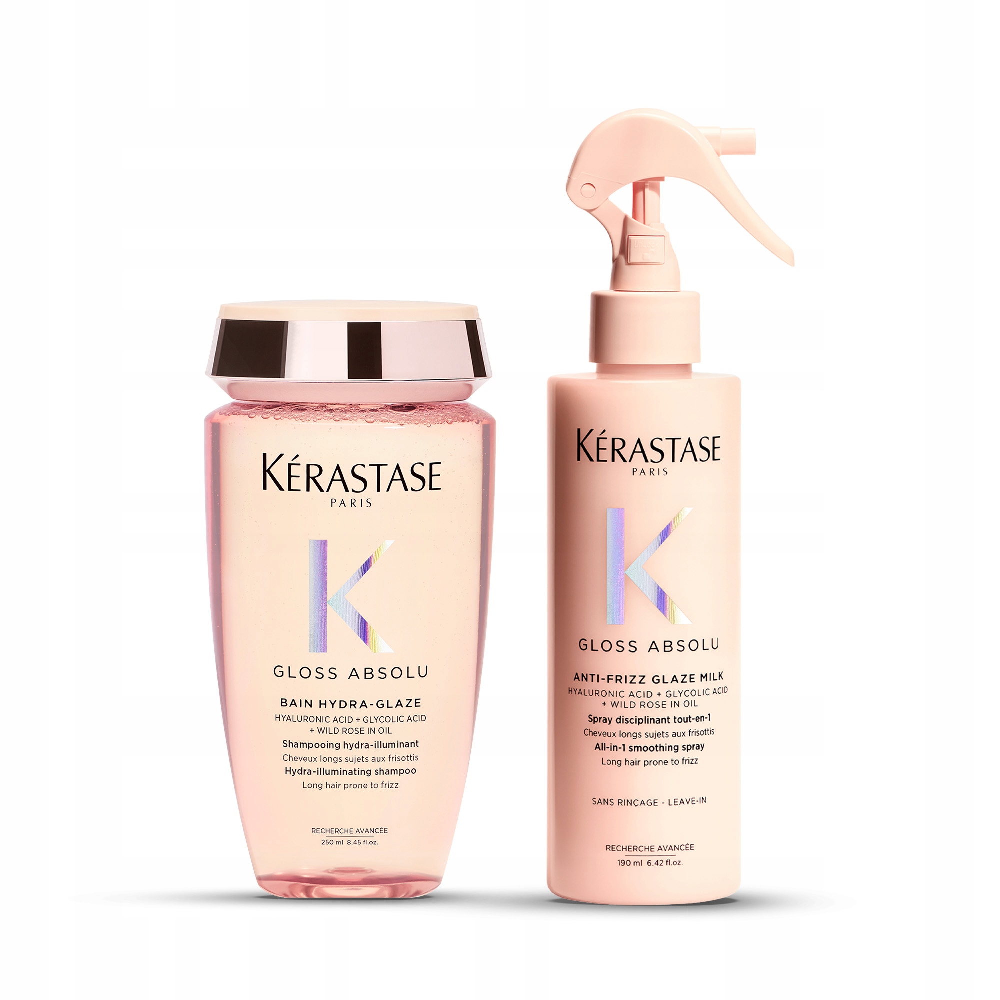 Kérastase Gloss Absolu Zestaw Szampon Mleczko Włosy Z Tendencją Do Puszenia