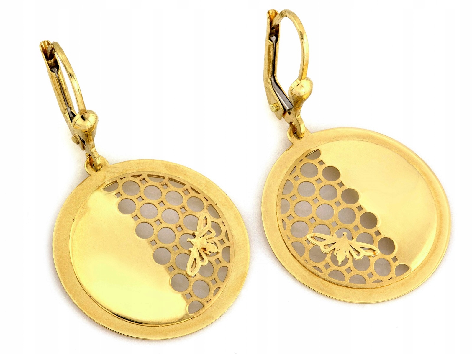 Zlaté Náušnice Závěsné kulaté s ažurem 585 14k 3.08g, dlouhé, originální