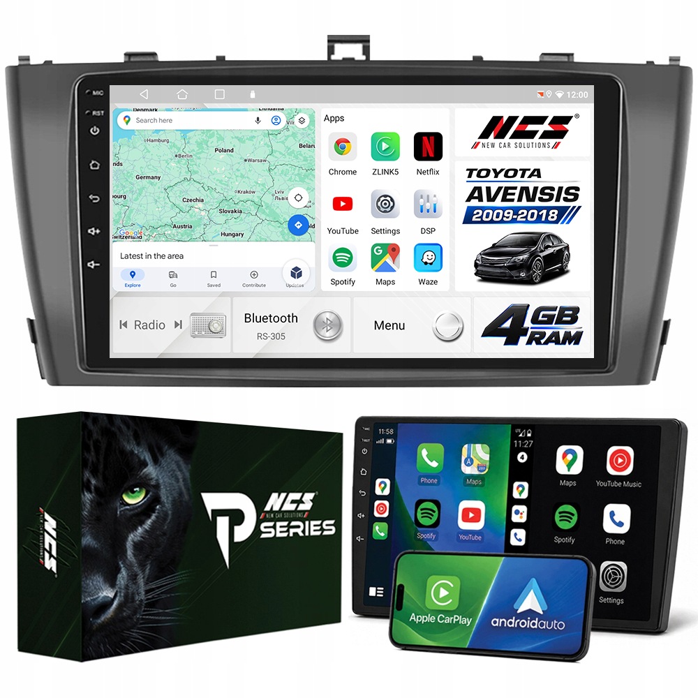 Autorádio Ncs RS-305 Toyota Avensis 3 III 2009-2018 Android