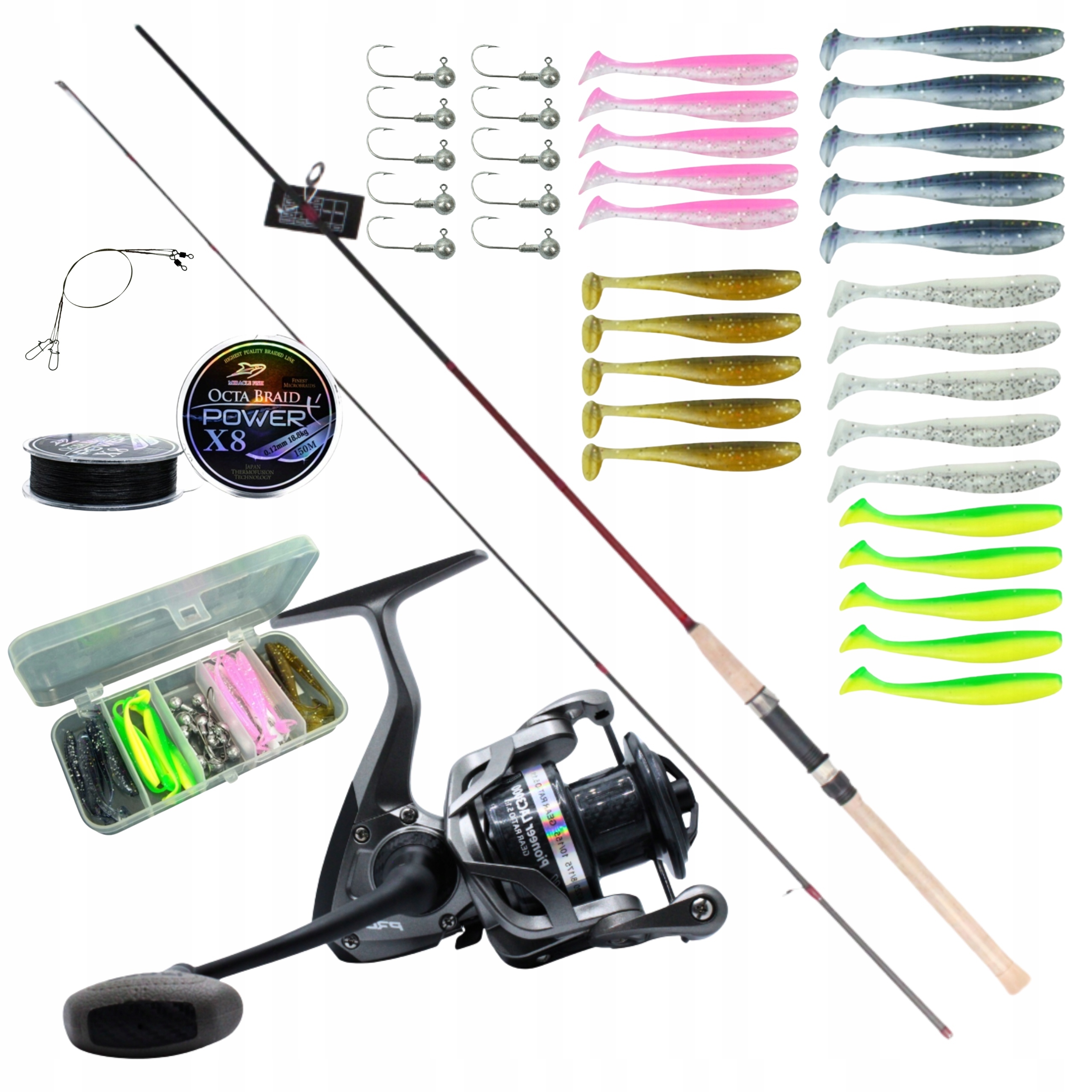 Wędka Spiningowa 10 30G Zestaw Z Kołowrotkiem Spinningowa Na Szczupaka