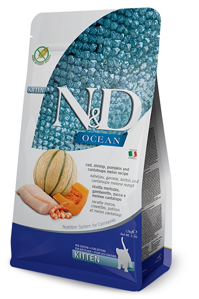 N&d Cat Ocean Codfish Shrimp Pumpkin Cantaloupe Melon Kitten 1,5KG