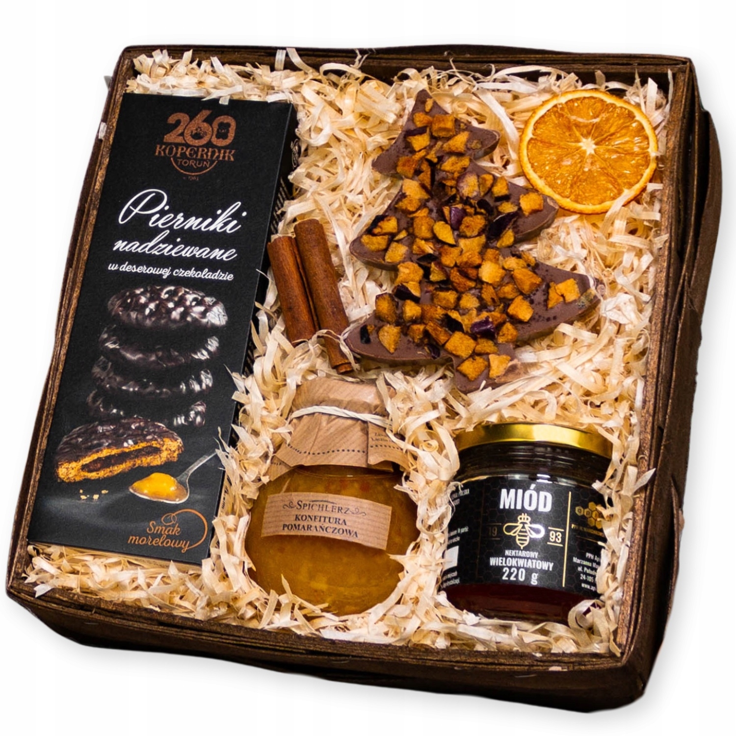 Levně Vánoční dárkový koš perníky , polský med, čokoláda , zavařenina