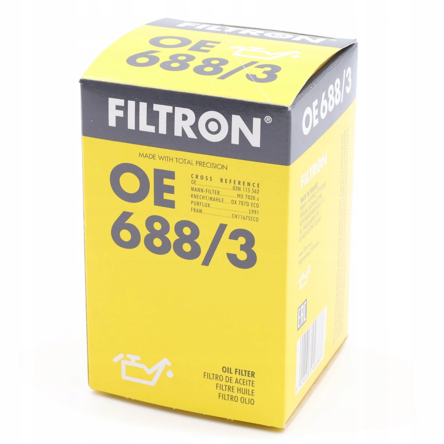 Filtr Oleju Filtron OE688/3 Typ samochodu Autobusy Samochody dostawcze Samochody osobowe