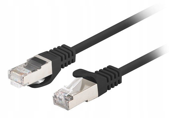 Patchcord KAT.6 Ftp 0.25M Czarny Fluke Passed Lanberg 10-PACK