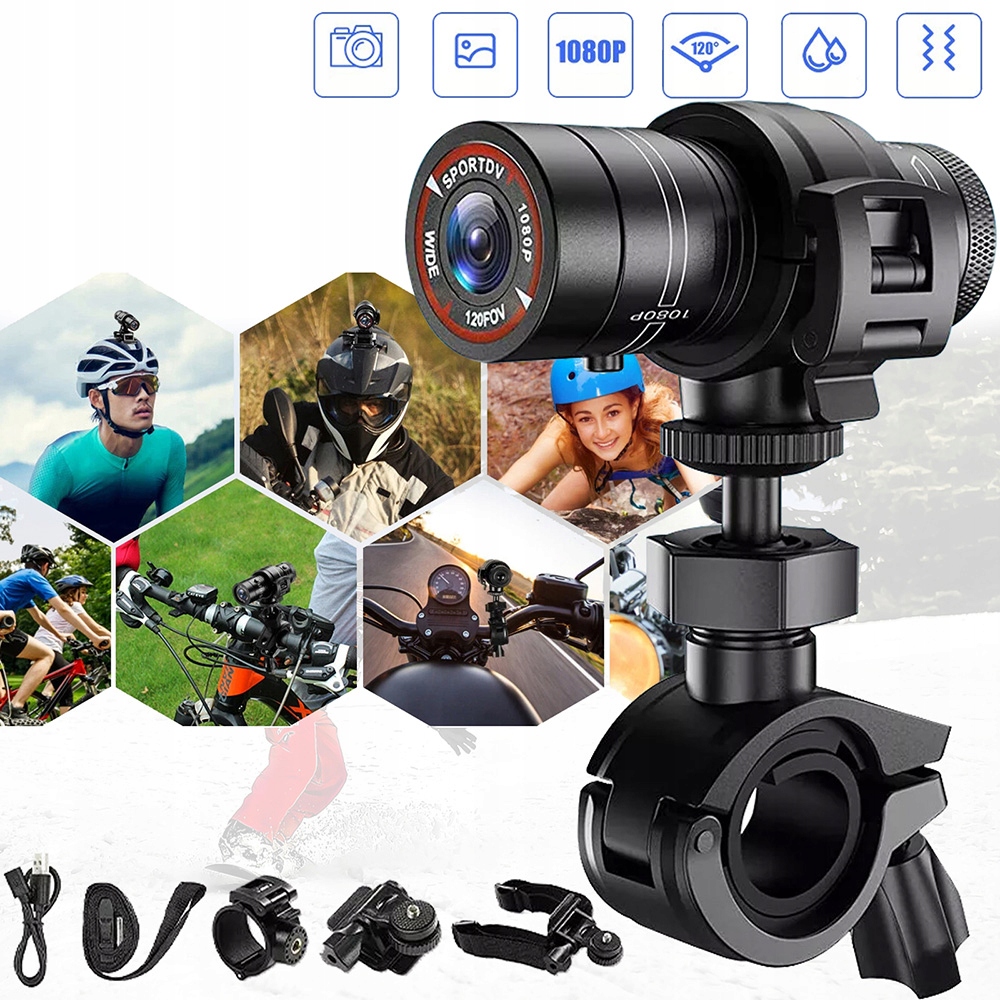 Nowa kamera na kask motocyklowy wodoodporna Hd kamera