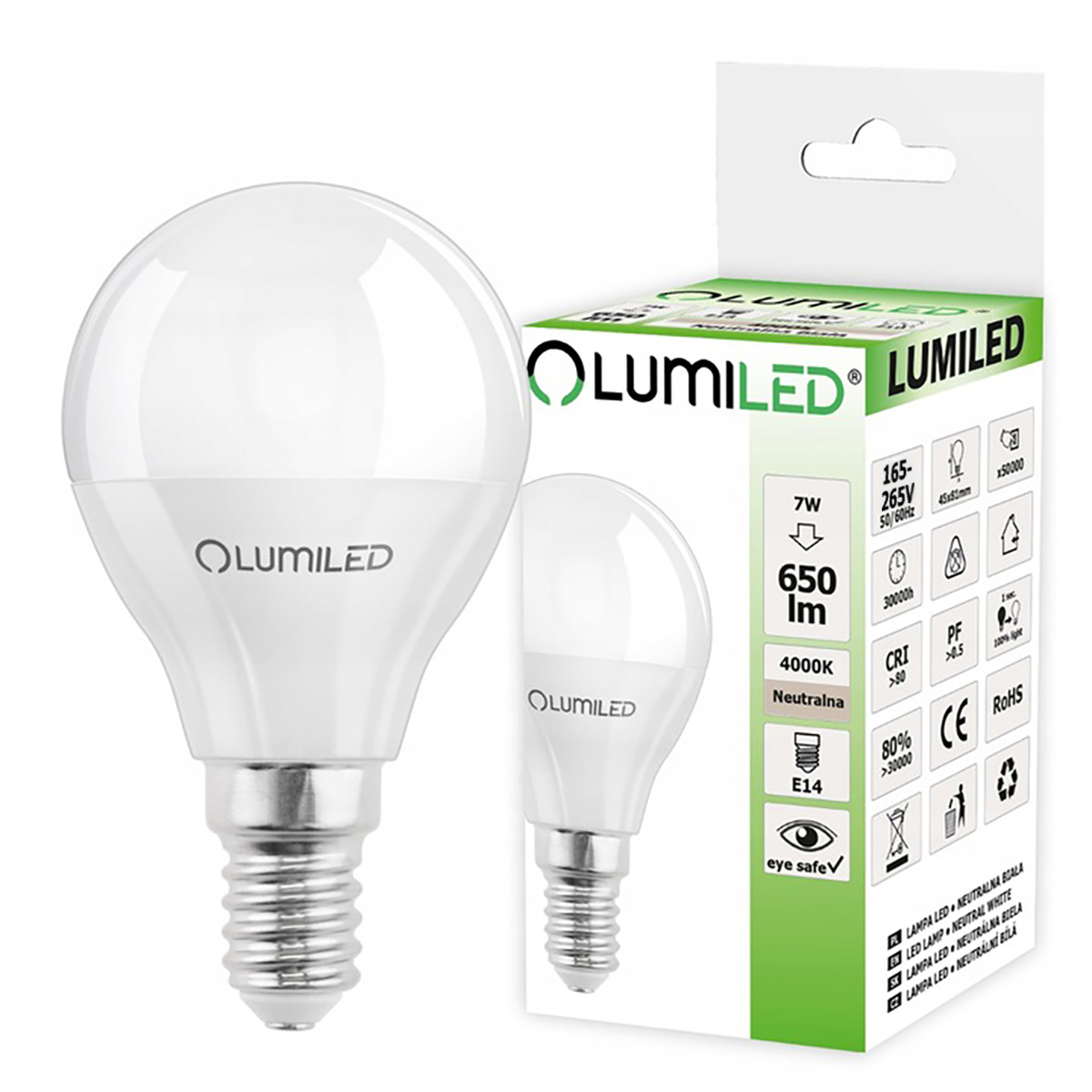 

Żarówka Led Kulka E14 7W 60W 650LM 4000K Lumiled