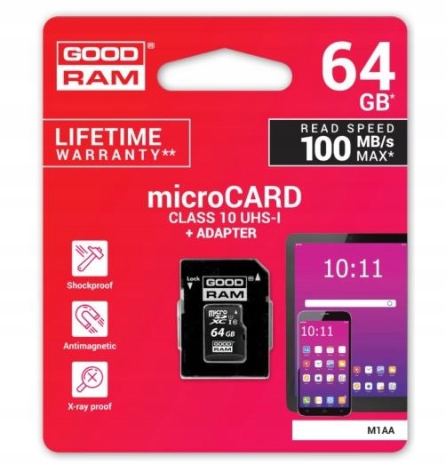

Goodram Karta Microsd 64GB Micro CL10 Adapter Sd