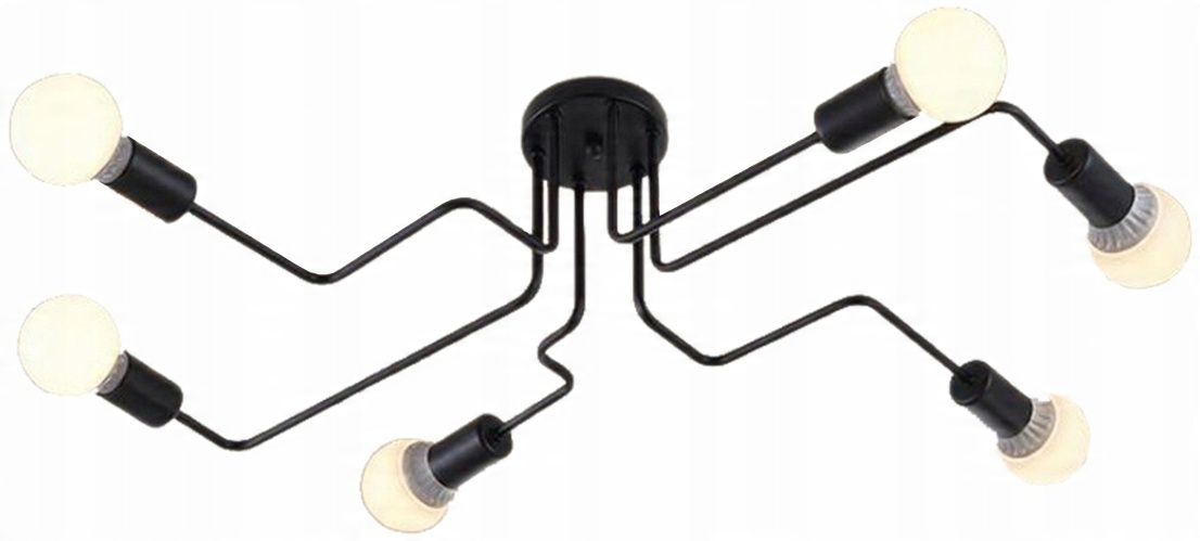 

Lampa Sufitowa Wisząca 6 ramion Żyrandol Pająk E27