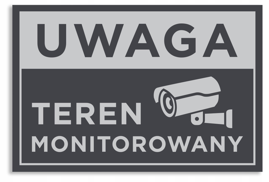 Tabliczka TEREN MONITOROWANY 30x20 cm ANTRACYT