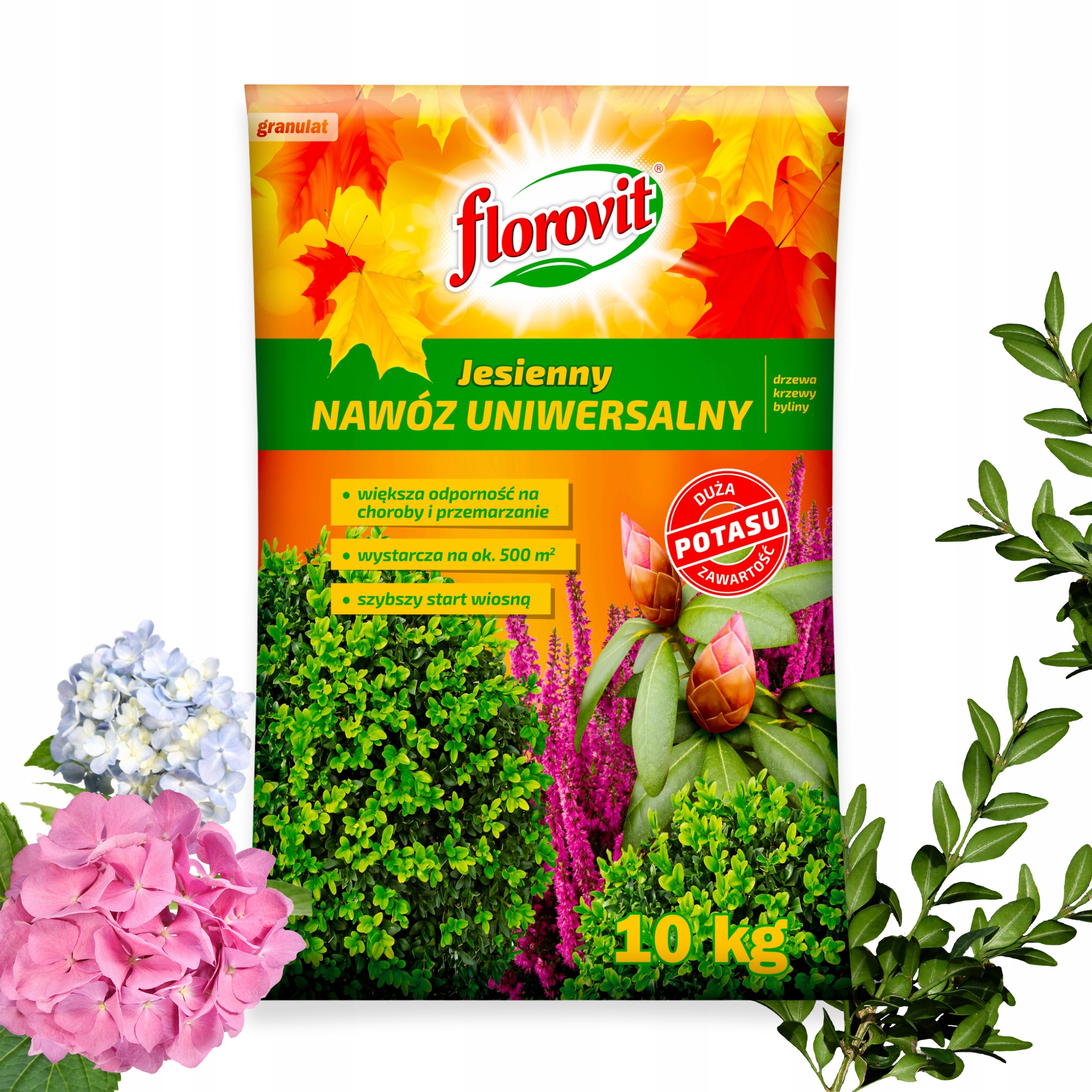 Nawóz jesienny Florovit uniwersalny 10kg do drzew krzewów bylin roślin
