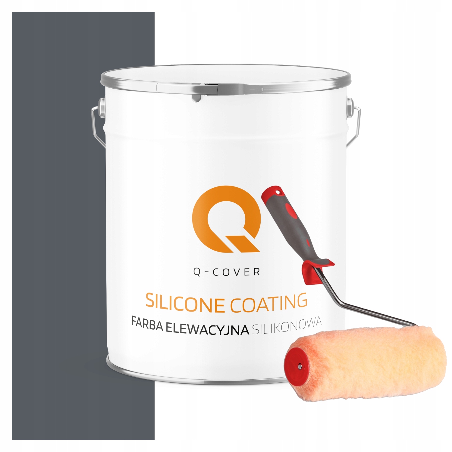 Vonkajšia fasádna farba na omietku 5L sivá grafitová valček