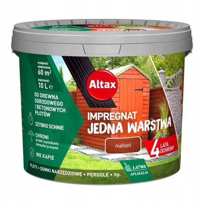 

Altax Impregnat Drewna Betonu Ogrodowego Mahoń 10L